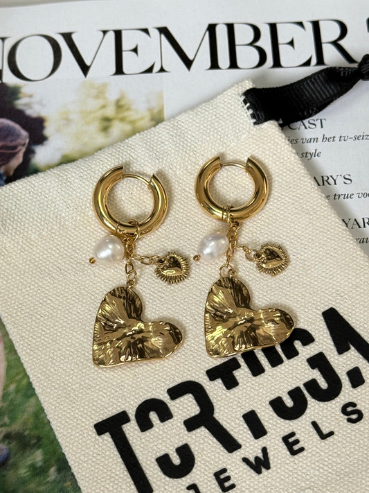 Perla Hearts - Oorbellen