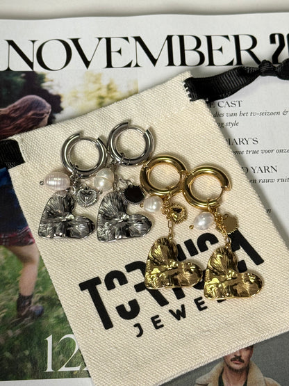 Perla Hearts - Oorbellen