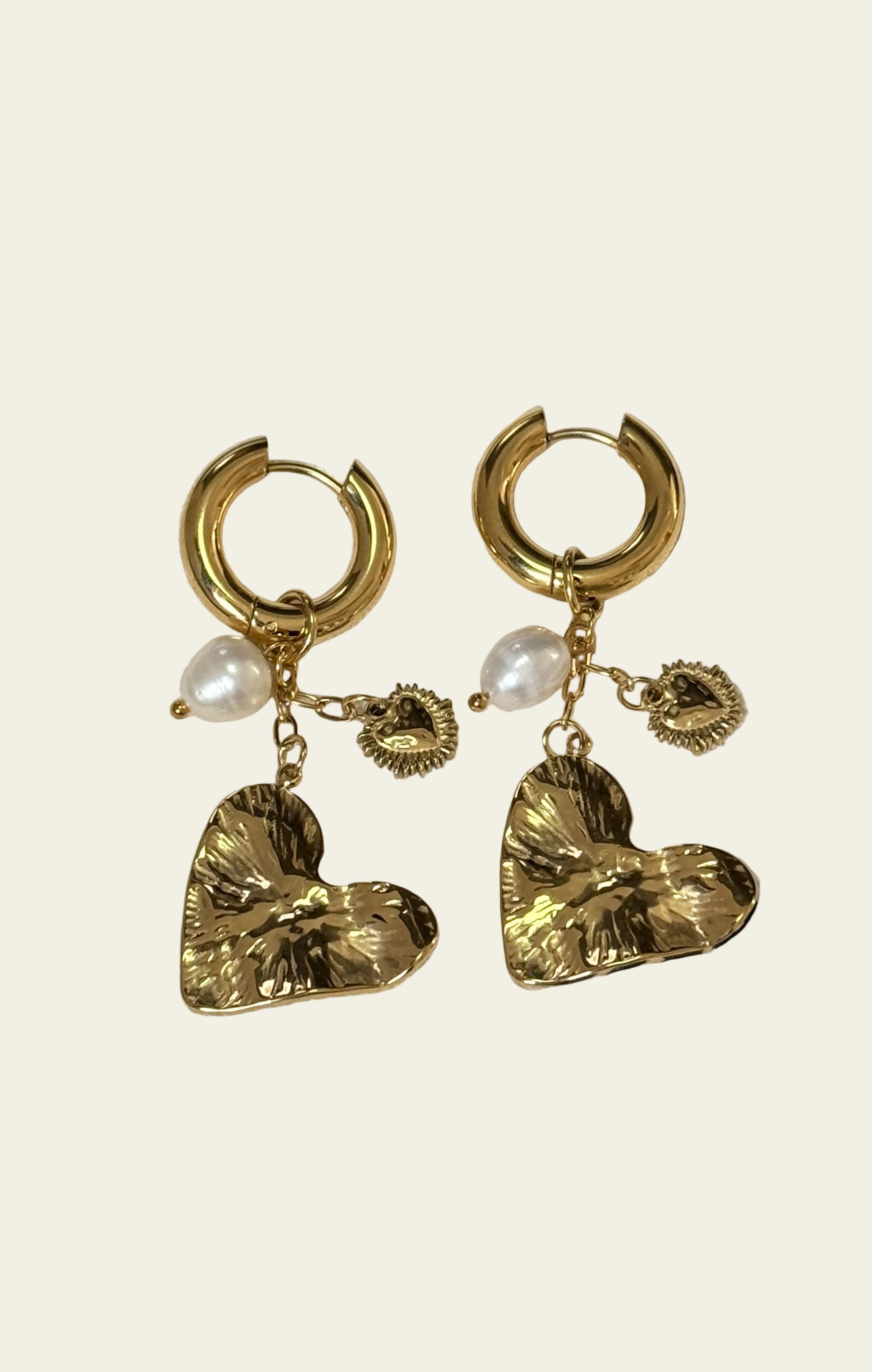 Perla Hearts - Oorbellen